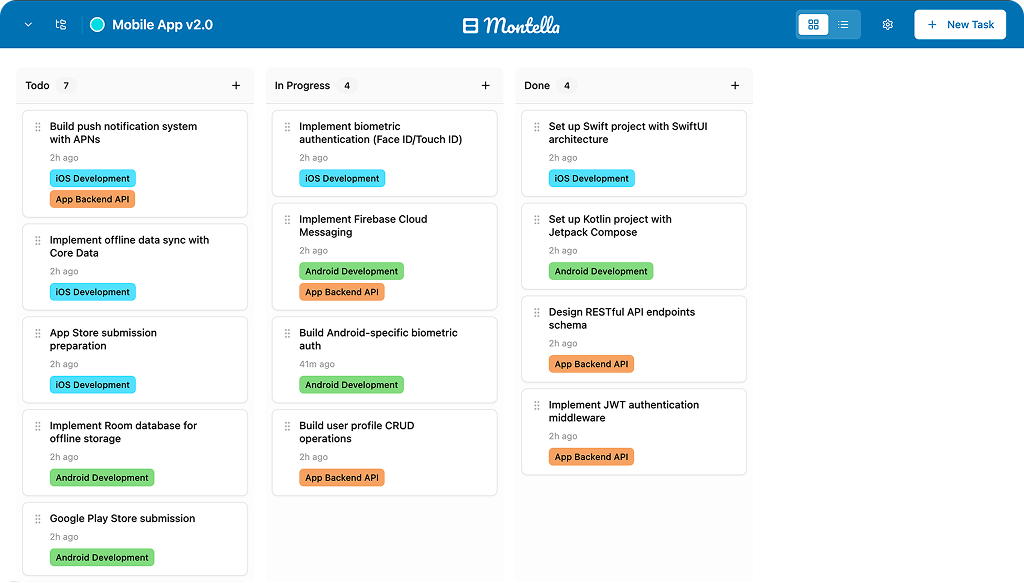Montella Kanban preview